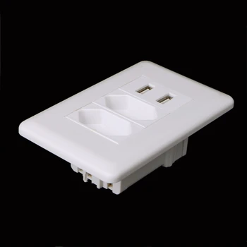 15A PereteDublă Standard de Alimentare Adaptor de Priza Dual Porturi USB, Incarcator Panou de 5V 2.1 a